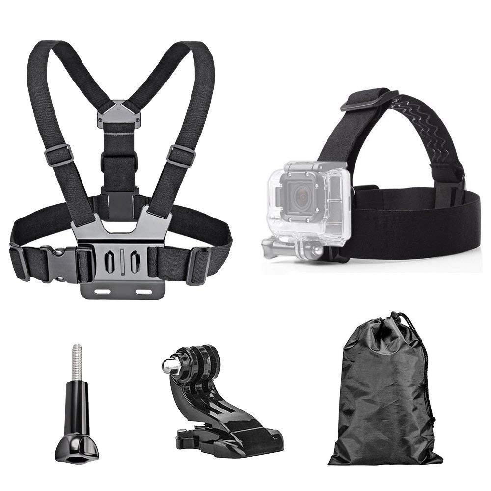TEKCAM 4 in 1 Chest Strap and Head Mount for Gopro Hero 12, 11, 10, AKASO EK7...