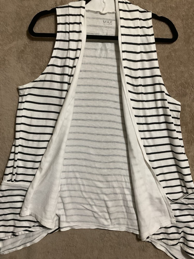 Miley Cyrus Max Azria  Women’s Black & White Striped Vest Size XL
