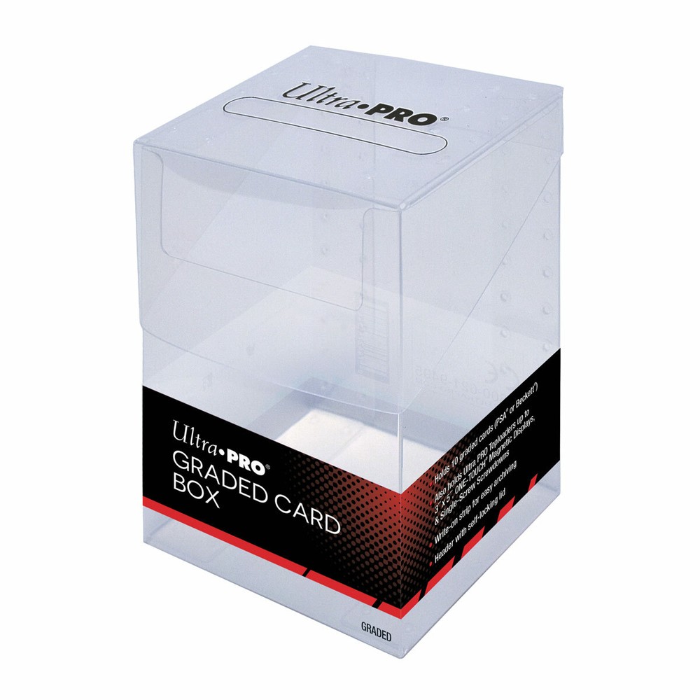 Ultra Pro Graded Card Box Clear Flip Top Storage Box Holds 10 BGS and PSA Slabs