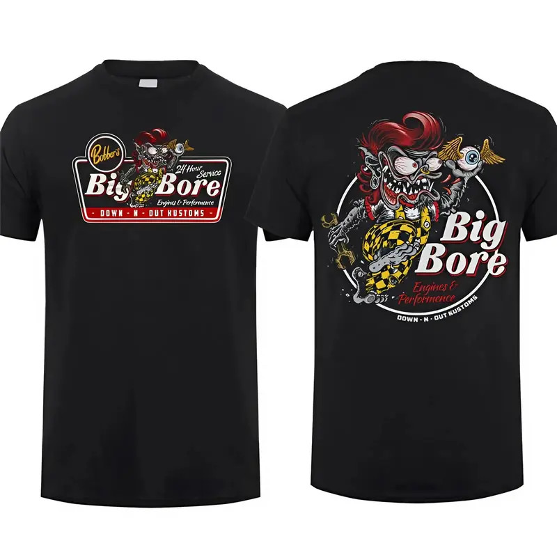 Big Bore Engine Performance T-Shirt, Down-N-Out Shirt for Car Enthusiasts