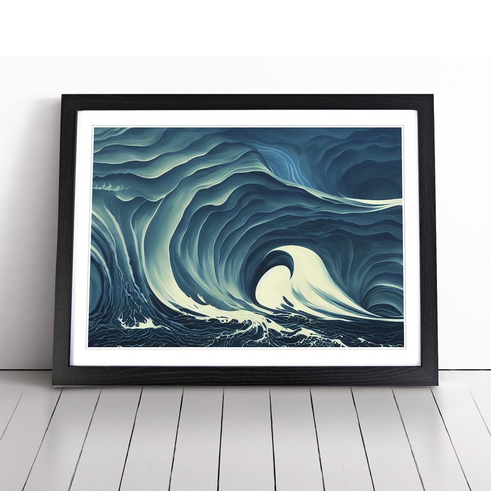 Surreal Ocean Wave Vol.2 Abstract Wall Art Print Framed Canvas Picture Poster