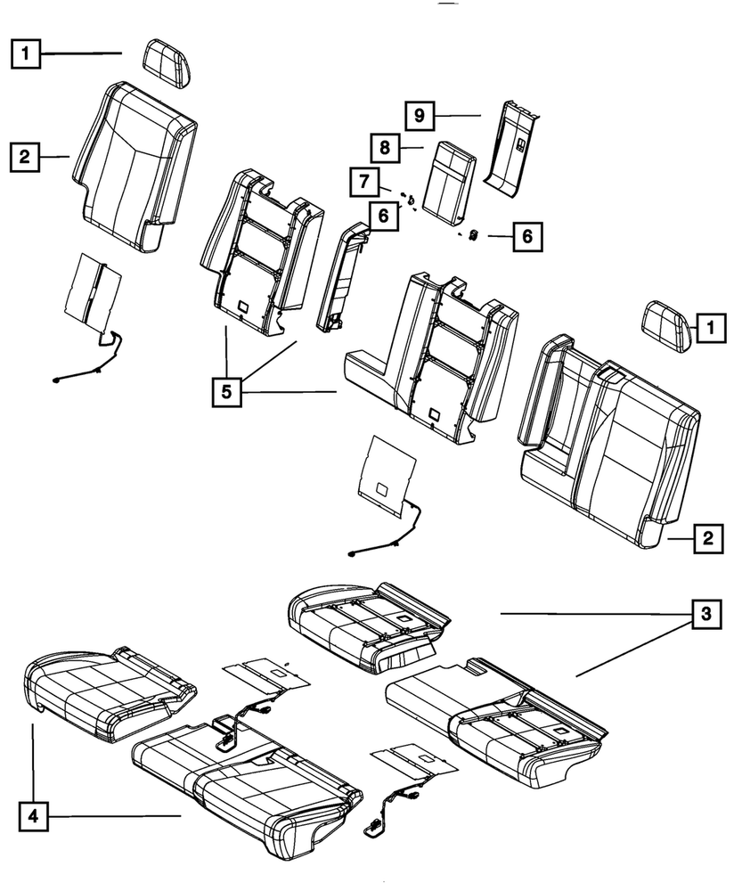 Genuine Mopar Rear Seat Back Cover Left 5RV17DX9AB