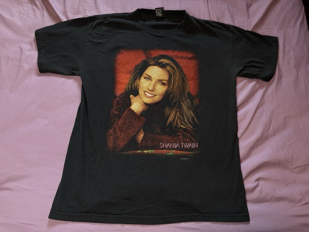 Shania Twain Shirt Mens XL Black Polygram Vintage 90s Country Music Concert Tour