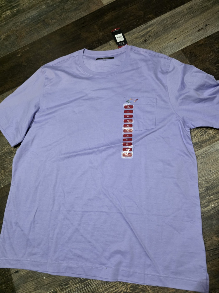 Greg Norman Men's Purple Cotton Pocket Logo T-Shirt XL Regular Fit Crew Neck