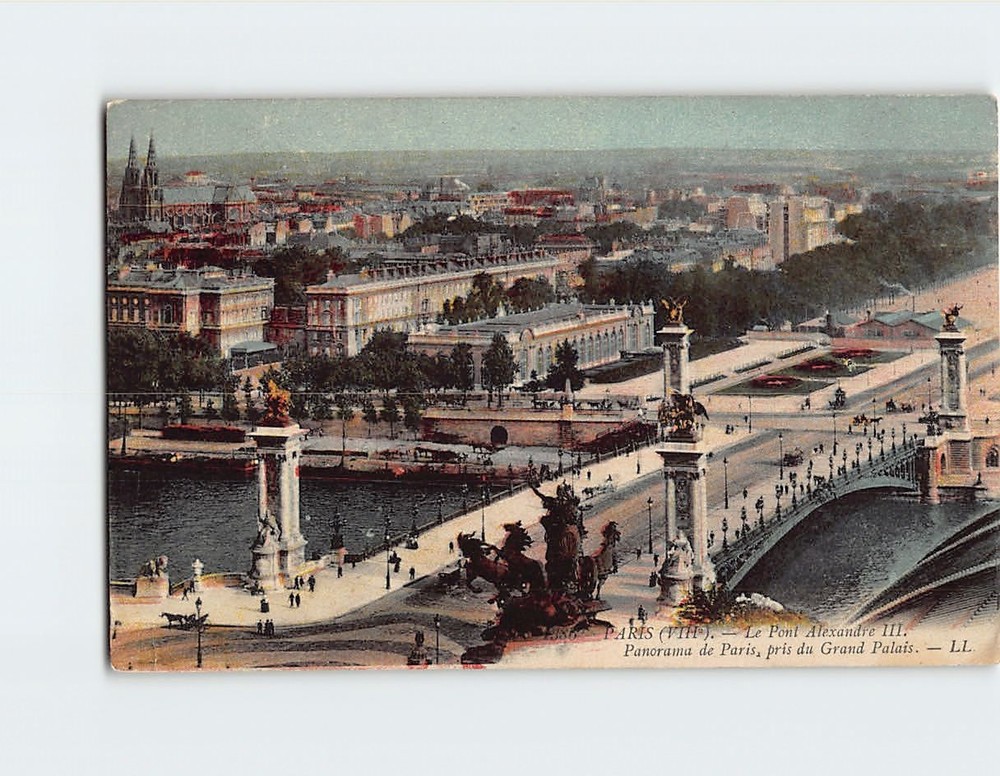Postcard Le Pont Alexandre III Panorama de Paris pris du Grand Palais France