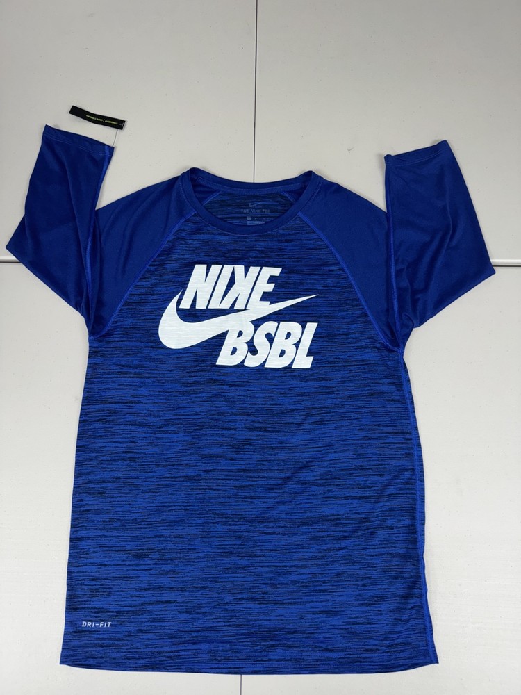 Nike Men's Velocity Legend 3/4 Sleeve Baseball T‑Shirt Blue Size M $40