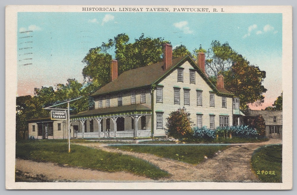State View~Pawtucket Rhode Island~Lindsay Tavern~Vintage Postcard