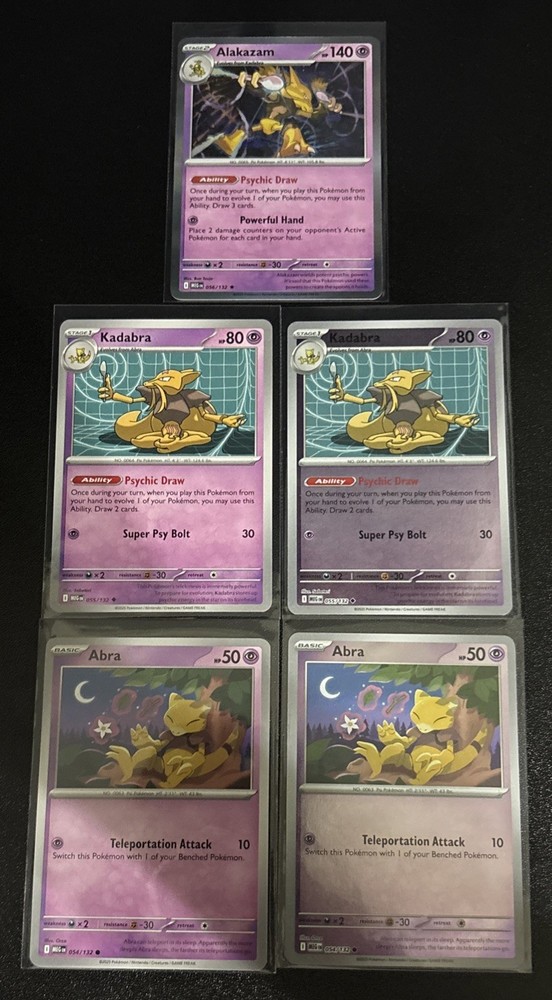 Pokémon TCG Abra/Kadabra/Alakazam 5 Card Lot-image