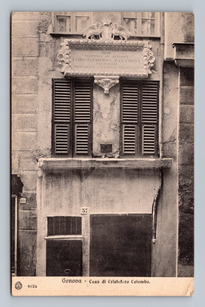 Italy- Genova Christopher Columbus Building Old Card PC Vintage c1914 Postcard