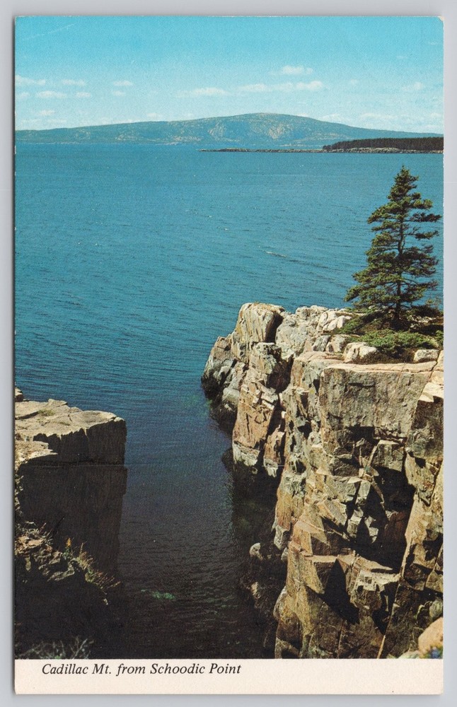 Cadillac Mountain Schoodic Point Acadia National Park Maine Postcard Chrome-image