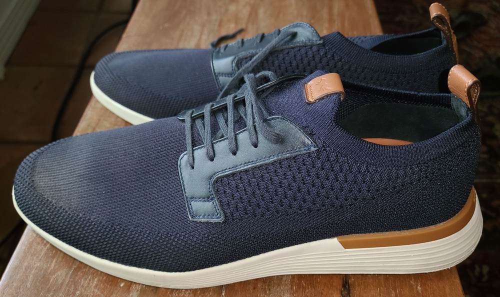 Wolf & Shepherd Men’s Knit Dress Sneakers Size 10 Navy Brown Casual Comfort Shoe