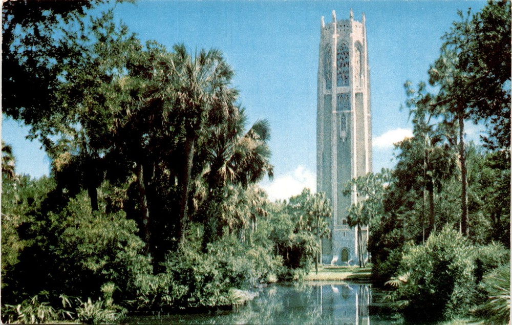 Florida, The Singing Tower, The Sanctuary, Edward W. Bok, American Flag Postcard