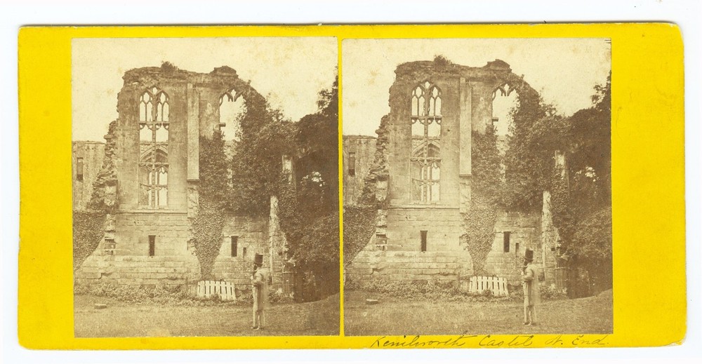 D0634~ ENGLAND – Kenilworth Castle Great Hall c.1863 Stereoview