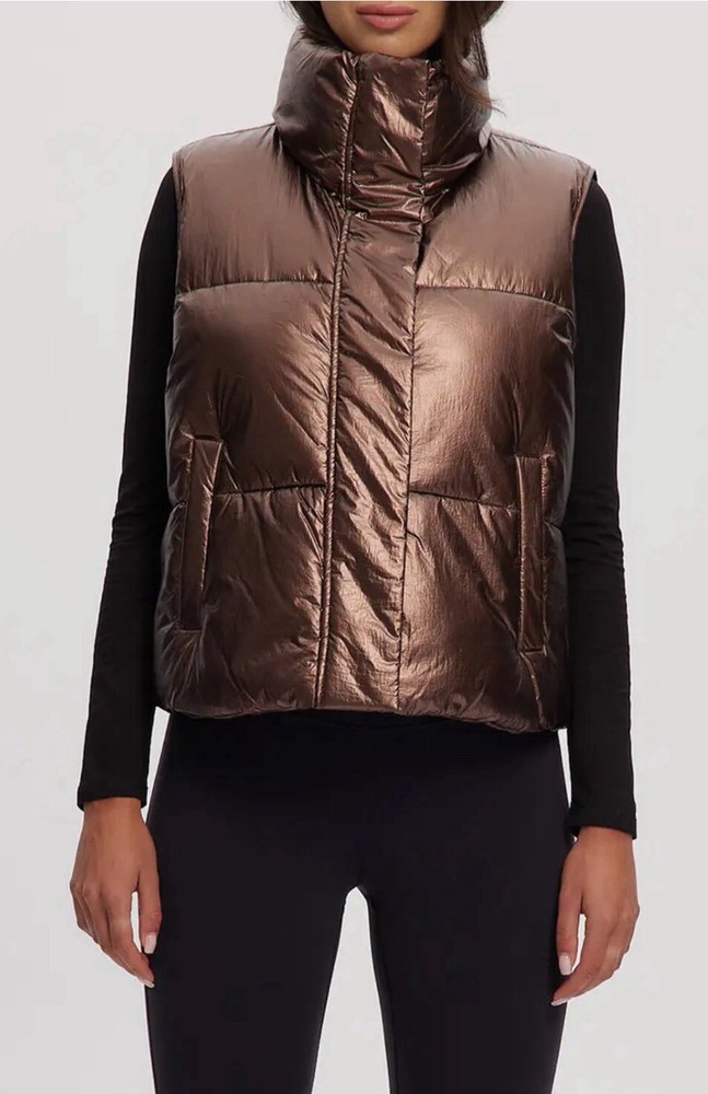 Noize Women’s Aurora Water-Resistant Puffer Vest Copper Metal Size S New Sealed