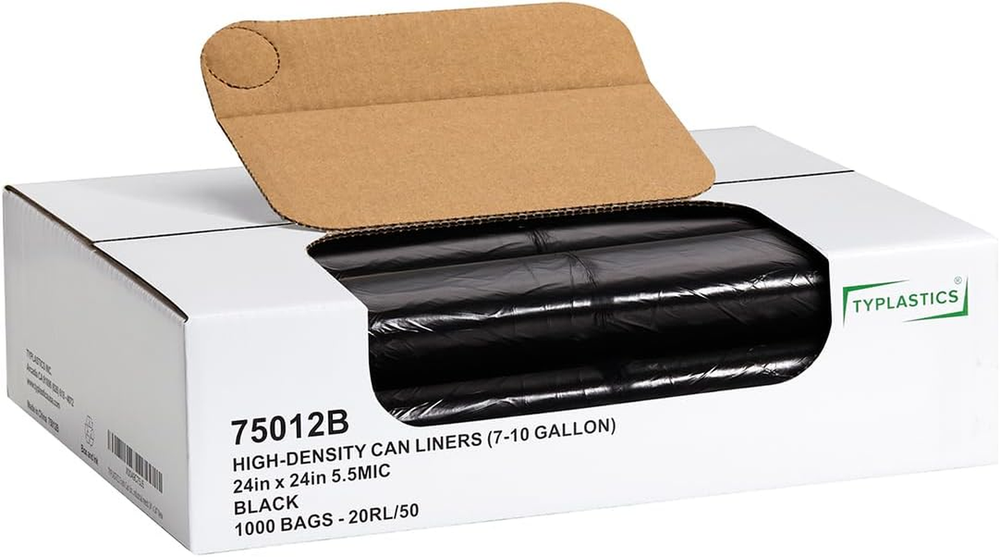 Trash Can Liner Wholesale 1000 Count Black Garbage Bags on Perforated Roll 7-10