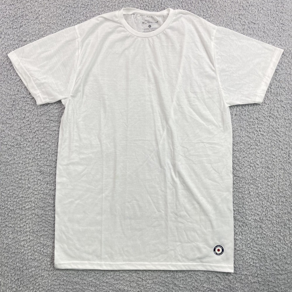 Ben Sherman White T-Shirt Mens Size Large Cotton Blend Short Sleeve