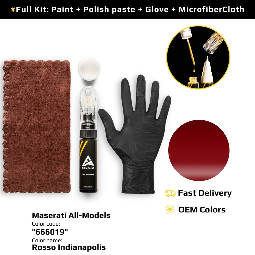 Touch up Paint for Maserati Code: 666019 Rosso Indianapolis OEM Quality
