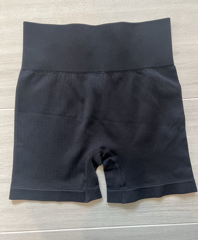 Black Athletic Shorts For Women MediumBiker Ribbed Athletic Shorts. OQQ Brand. New W/O Tag.