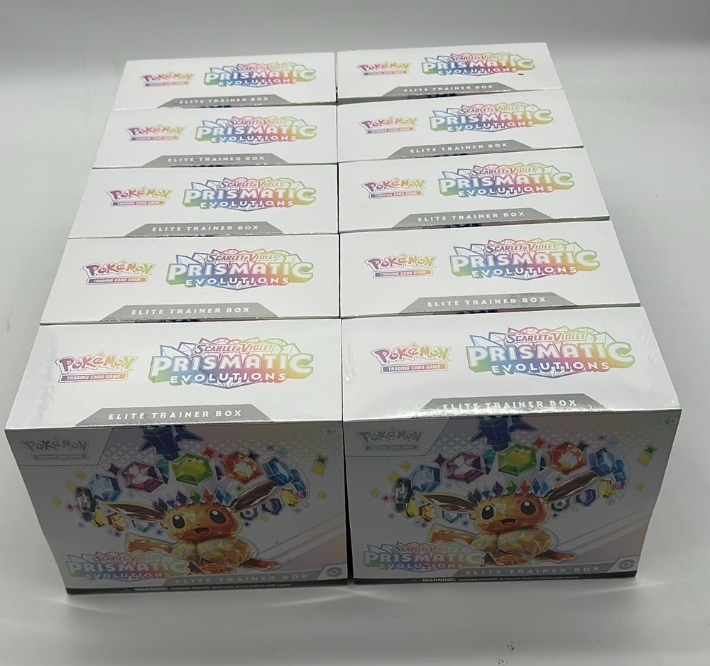 Lot of (10) Pokemon TCG Prismatic Evolutions Elite Trainer Boxes SEALED ETBPROBSTEIN123 is actively accepting CONSIGNMENTS !!