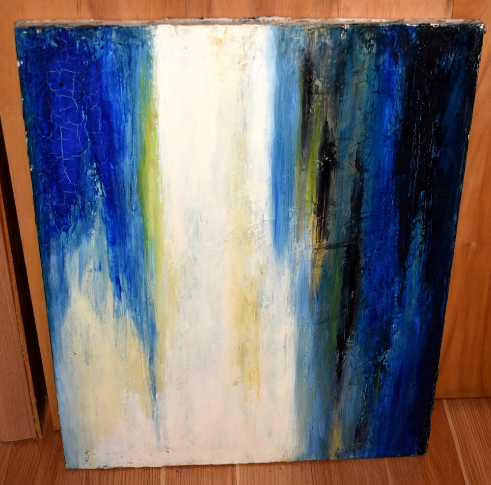 Vintage 1964 Boston Mid Century Abstract Painting Edward Cooper 20x25