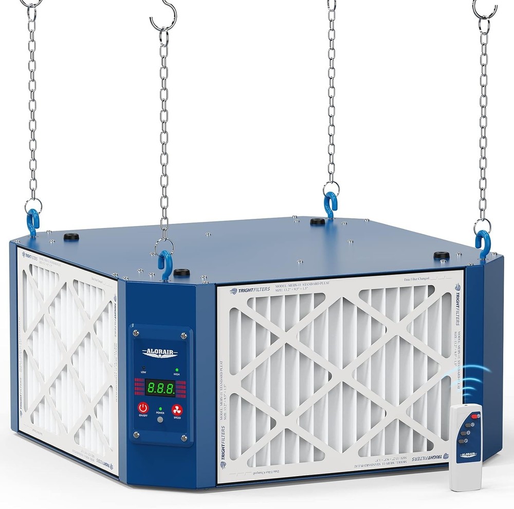 AlorAir Purecare 1350 Air Filtration System Dust Collector w/Remote