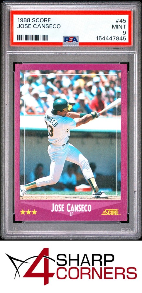 1988 Score #45 Jose Canseco Athletics Psa 94SC is now accepting consignments at just 5% on $1,000+