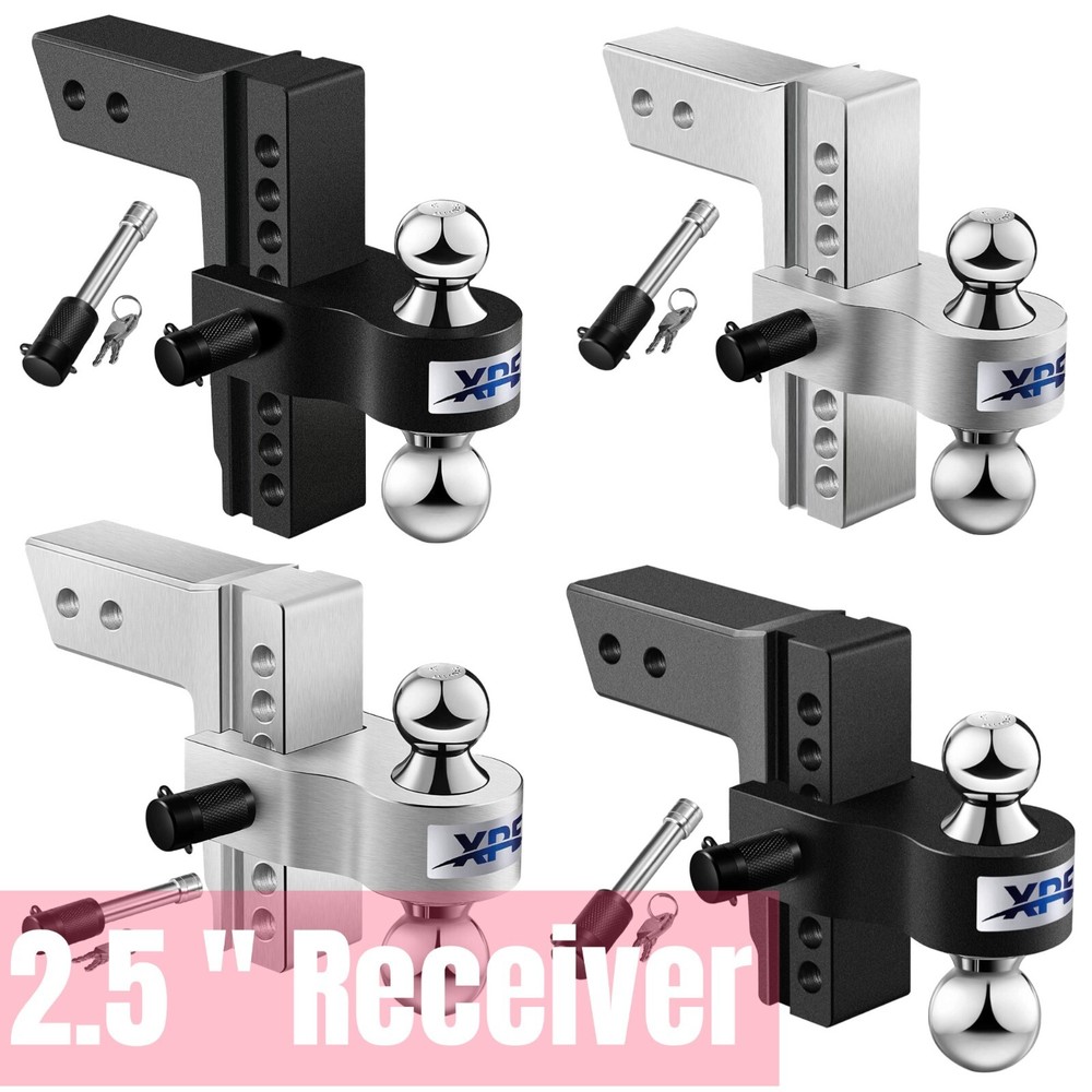 Adjustable Trailer Hitch Ball Mount Fits 2.5