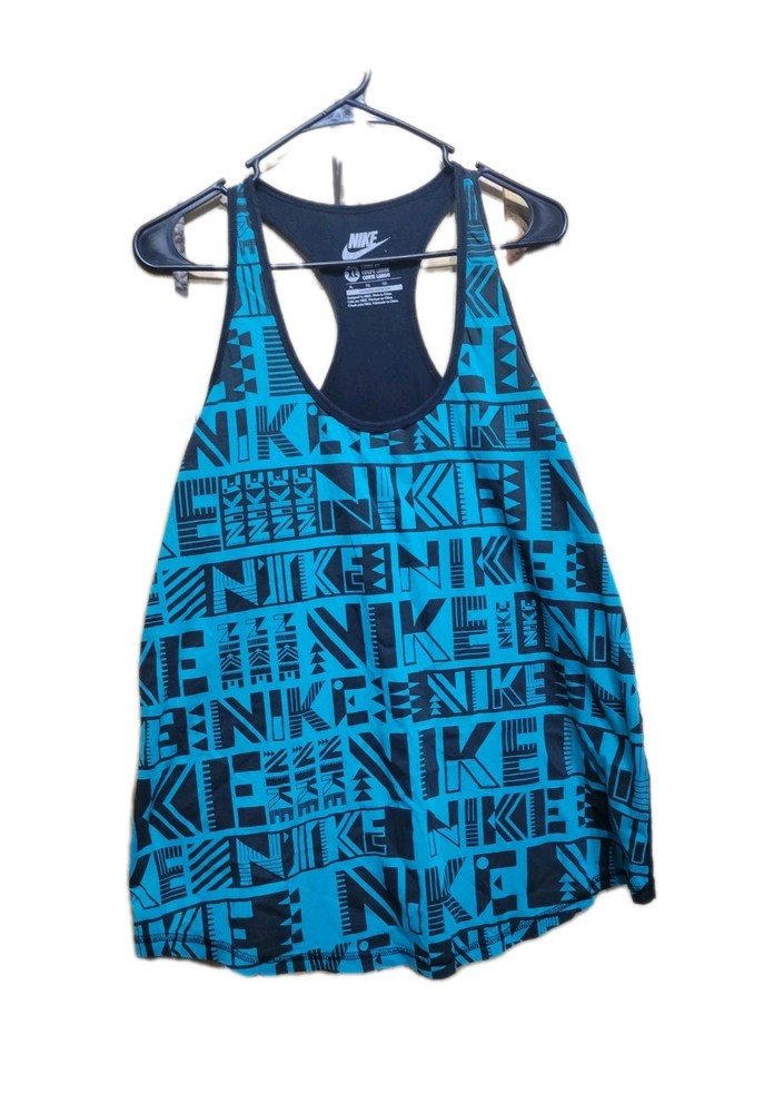 Nike Crossed Back Gym Tank Top shirt Women's XL Teal