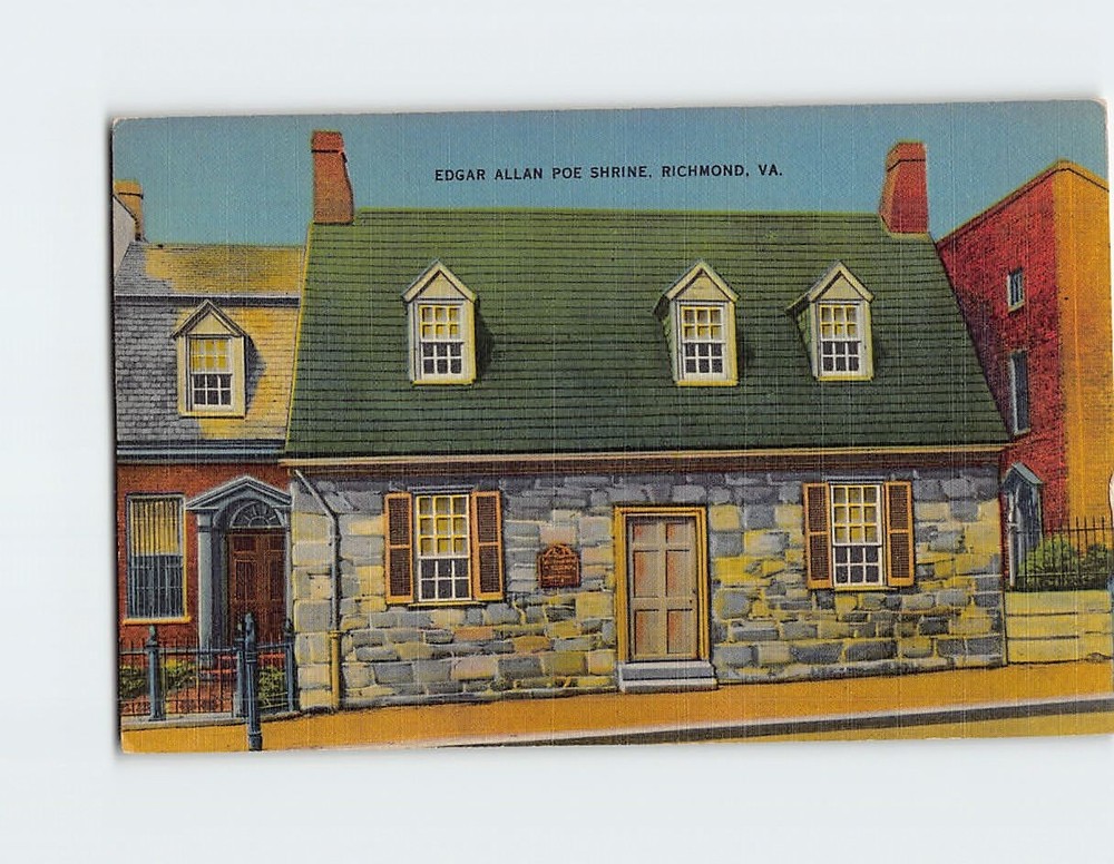 Postcard Edgar Allan Poe Shrine Richmond Virginia