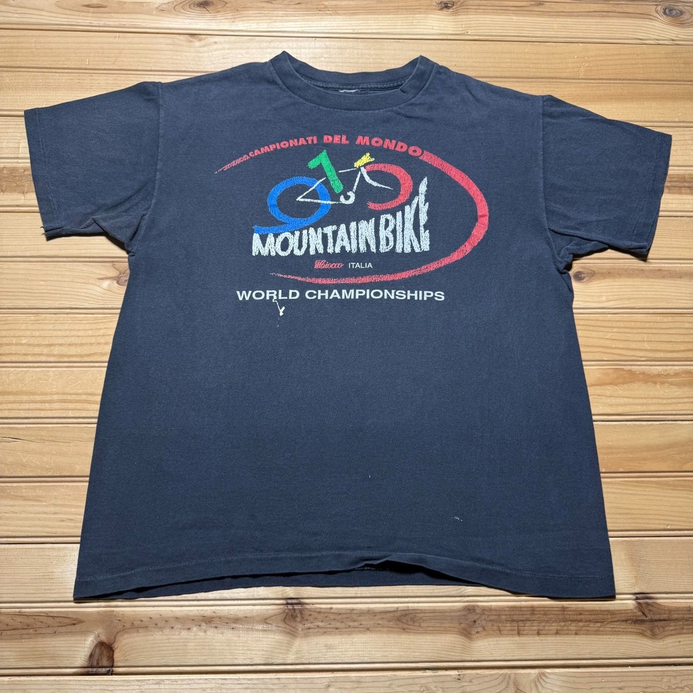 Vintage 1991 Mountain Bike World Championships Italia Graphic T-Shirt - Large