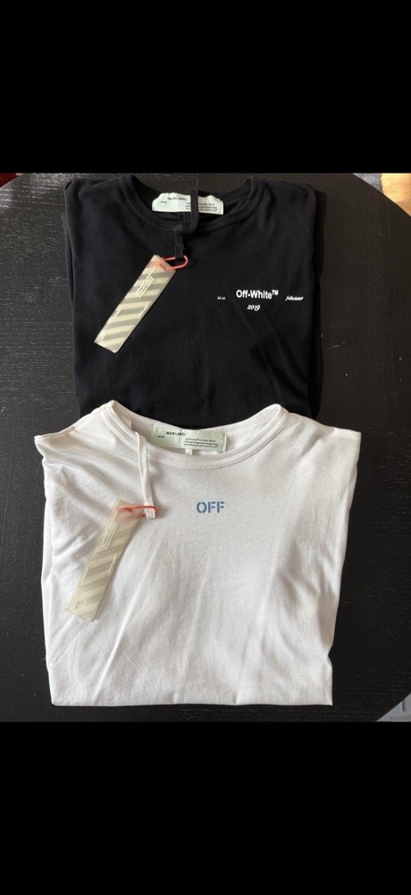 Off-White Men's T-Shirt Arrows, Size Large/XL, Black And White