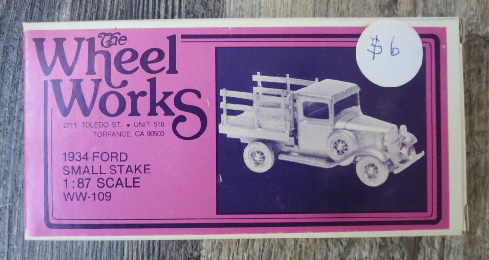 The Wheel Works 1934 Ford Small Stake Truck WW-109 1:87 Model Car Kit HO Scale