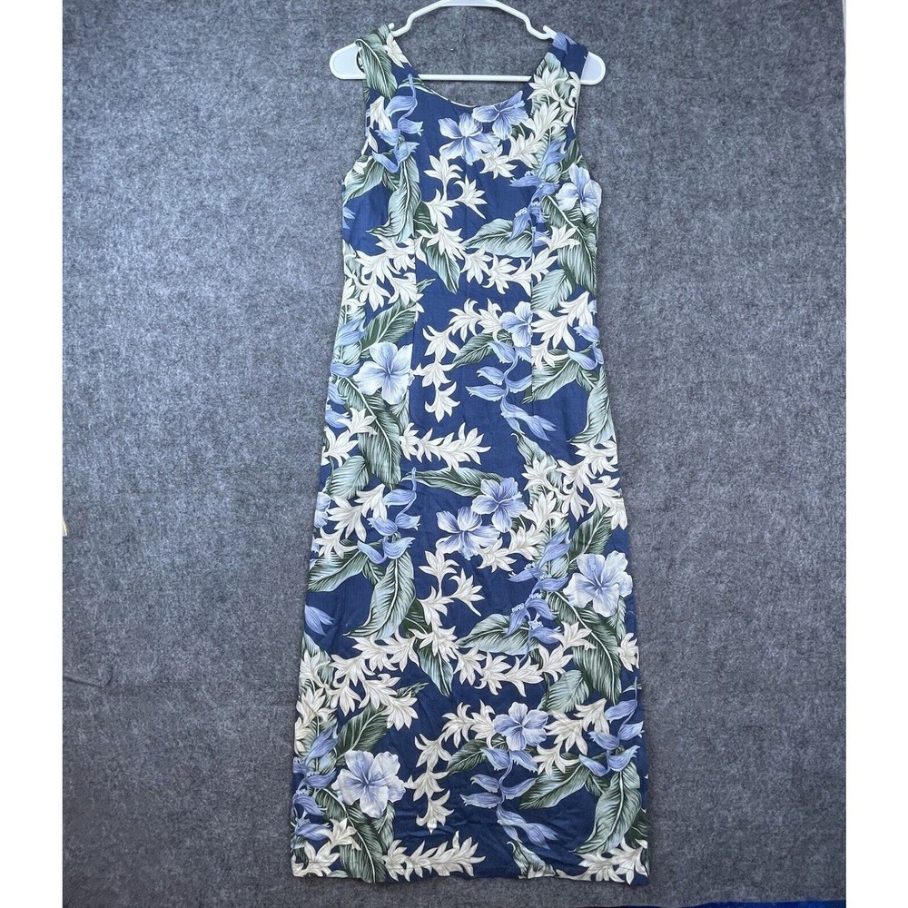 Vintage Sandwich Isle Dress Womens Medium Hawaiian Tiki Floral Vacation Island