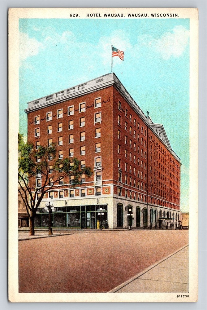 Hotel Wausau in Wausau Wisconsin WI Old Vintage Postcard View 1920s
