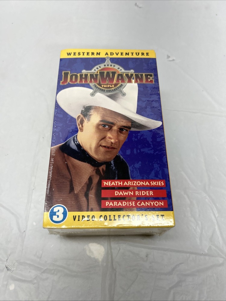 John Wayne 3 Video Collector's set : Neath Arizona Skies, Dawn Rider& Paradise C
