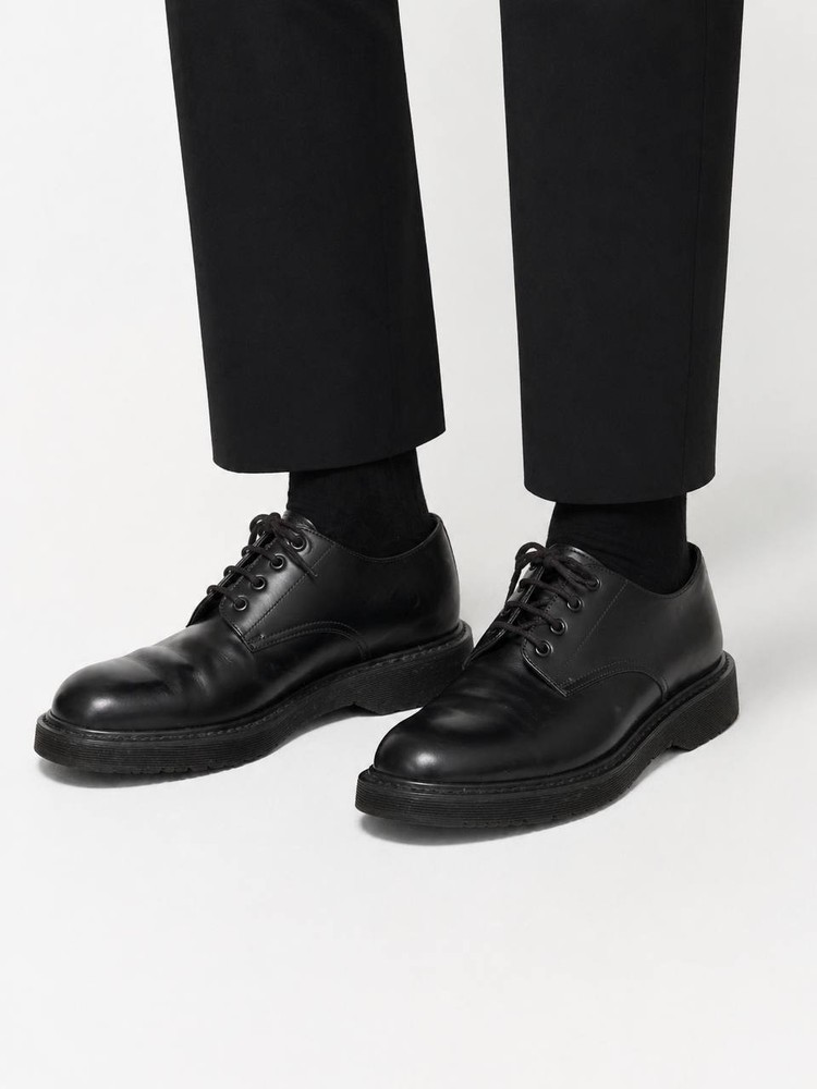 Prada Leather Derby Shoes Black Classic Lace Up Italy Mens 10 US / 43 EU