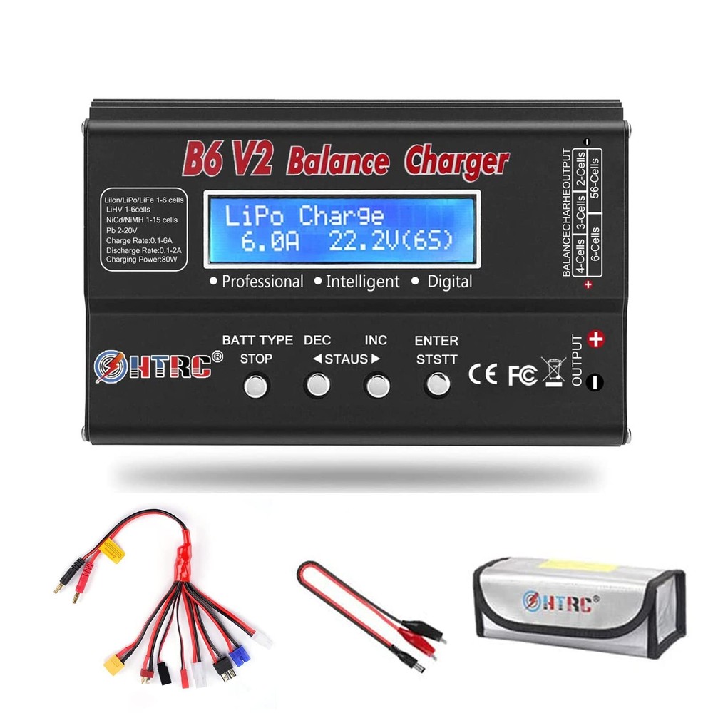 LiPo Battery charger RC Car Balance Charger, 1S-6S Digital Discharger Battery...