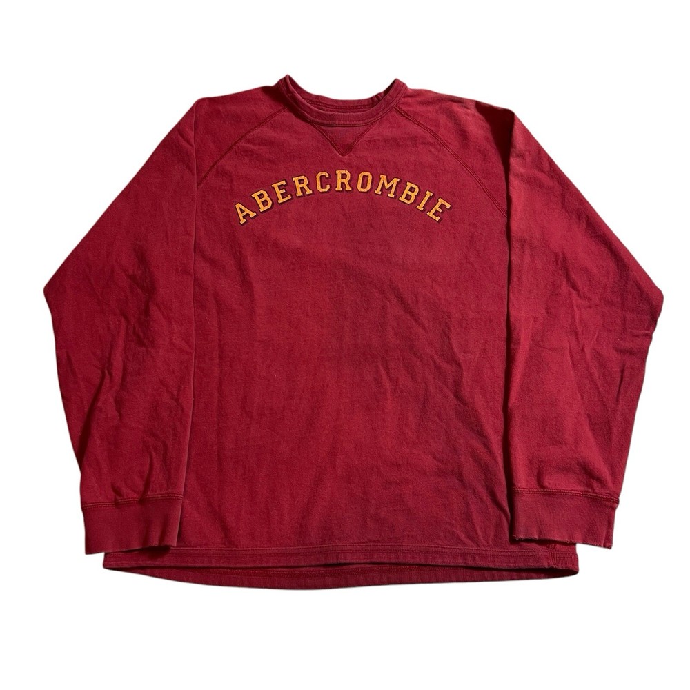 Vintage 90s Y2K Abercrombie & Fitch Long Sleeve Spellout Graphic Shirt Sz Large