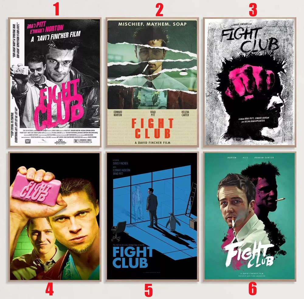 Custom Fight Club Movie Poster Wall Art Decor - Unframed