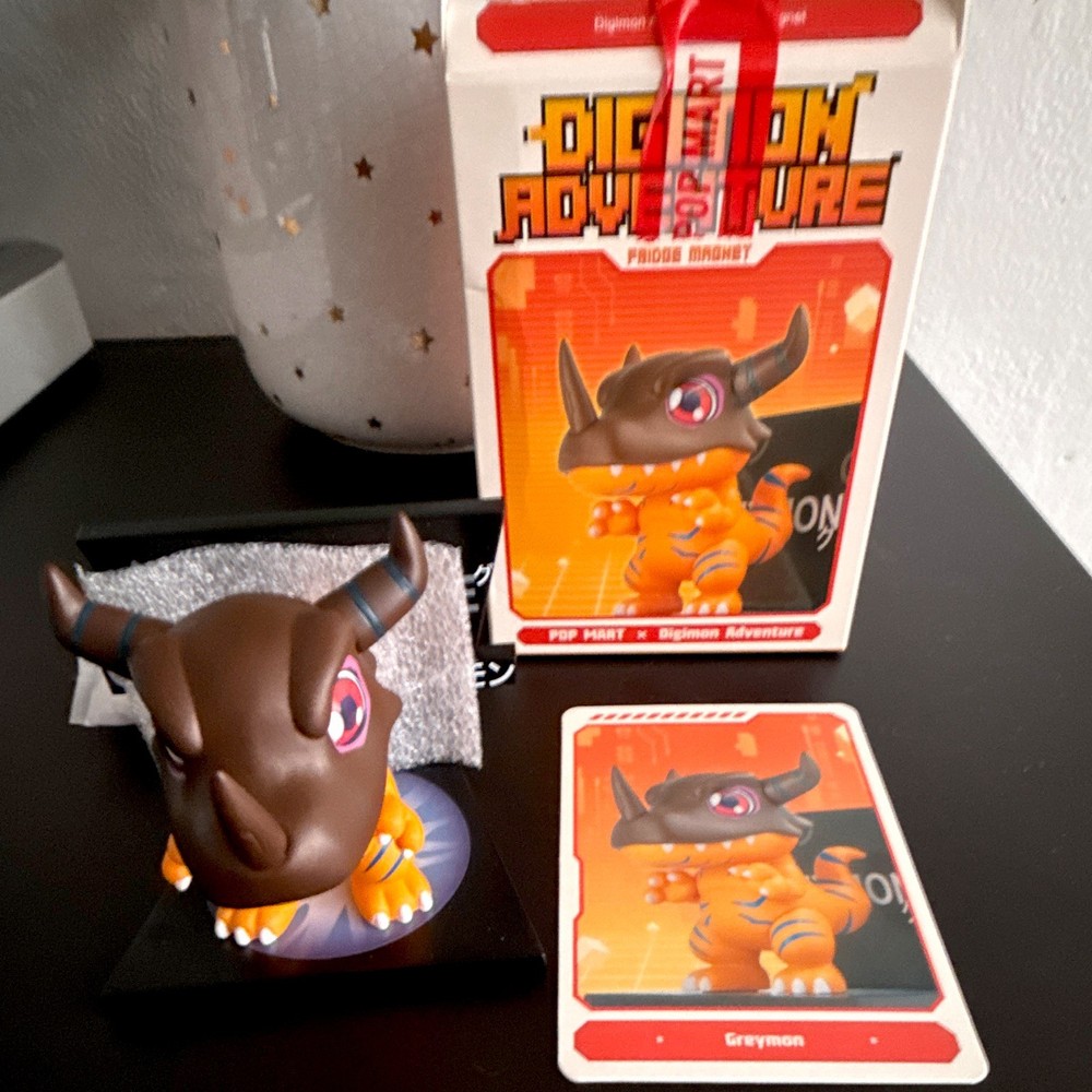 Pop Mart Digimon Adventure Greymon Figurine w/ Character Card & Box
