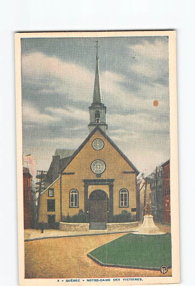 Postcard Notre-Dame-des-Victoires Church in Quebec City Canada