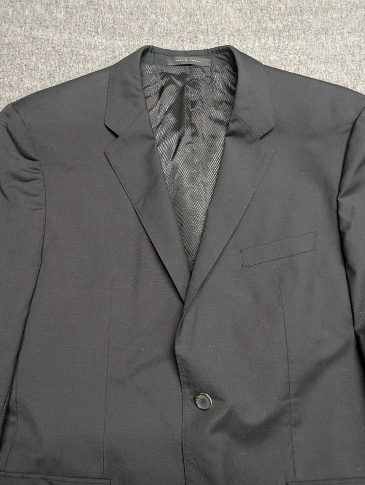 Hugo Boss Guabello Blazer Jacket Mens 42R Black Super 120s Wool Blend Sport Coat