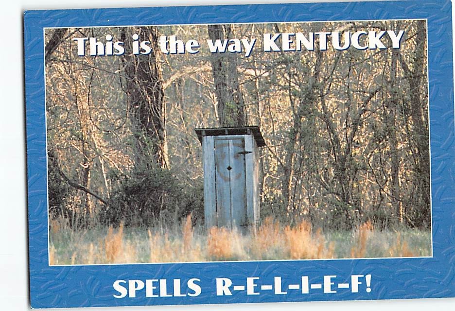 Postcard This is the Way Kentucky Spells Relief! Kentucky USA Outhouse Humor