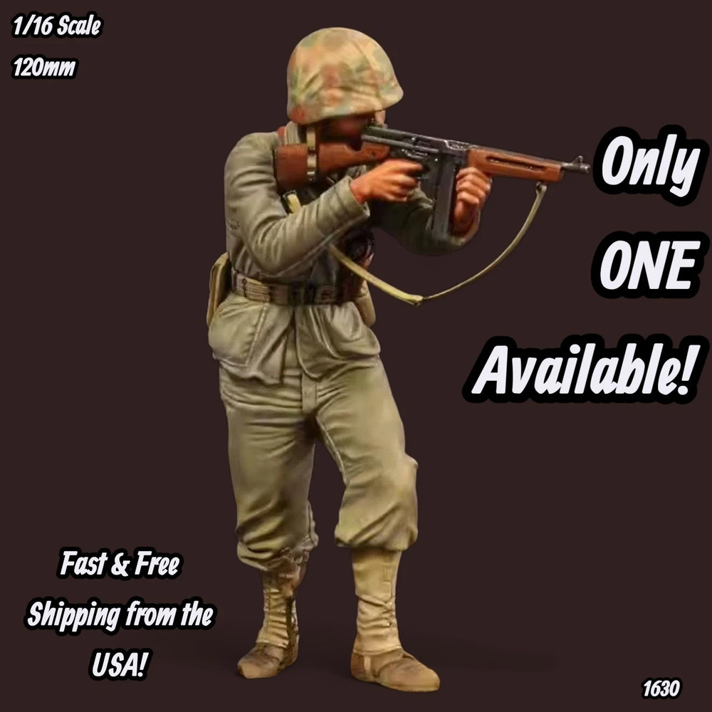1/16 Scale Resin Figure Model Kit WW2 US Marine Standing & Firing Thompson 1630