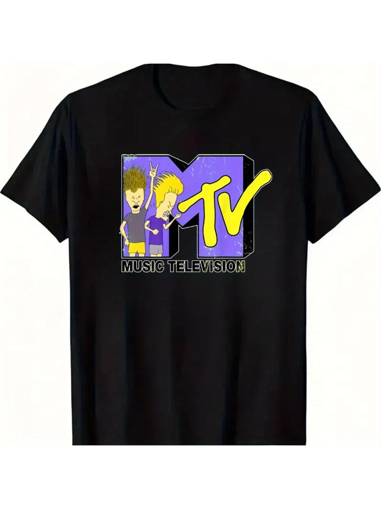Retro MTV Logo Cotton T-Shirt - Breathable, Comfort Fit for Casual