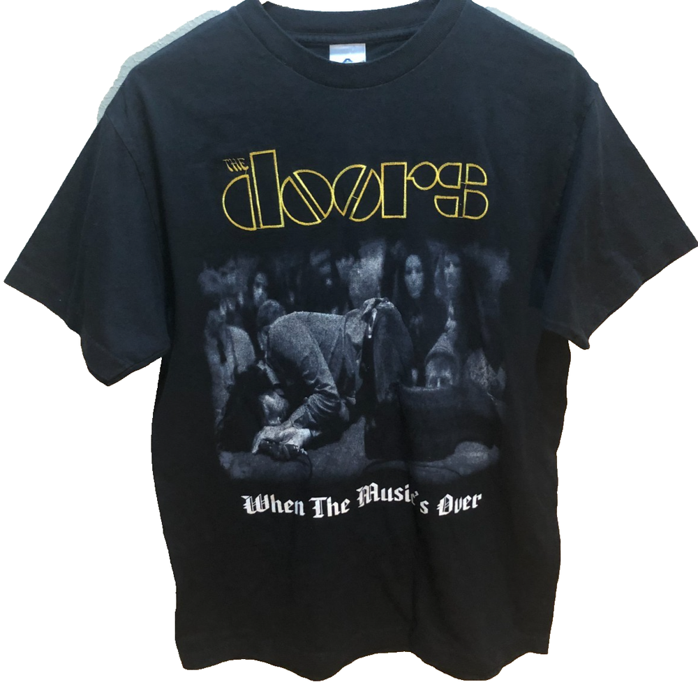 The Doors Jim Morrison Music's Over Vintage Band Rock Alstyle Black T-Shirt M