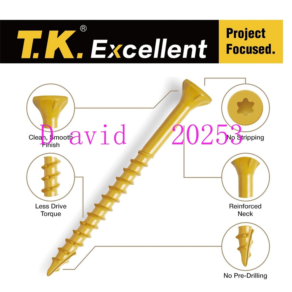 T25 Torx Drive 9 x 2-1/2 Inch Self-Tapping Deck Screws for Wood Fencing