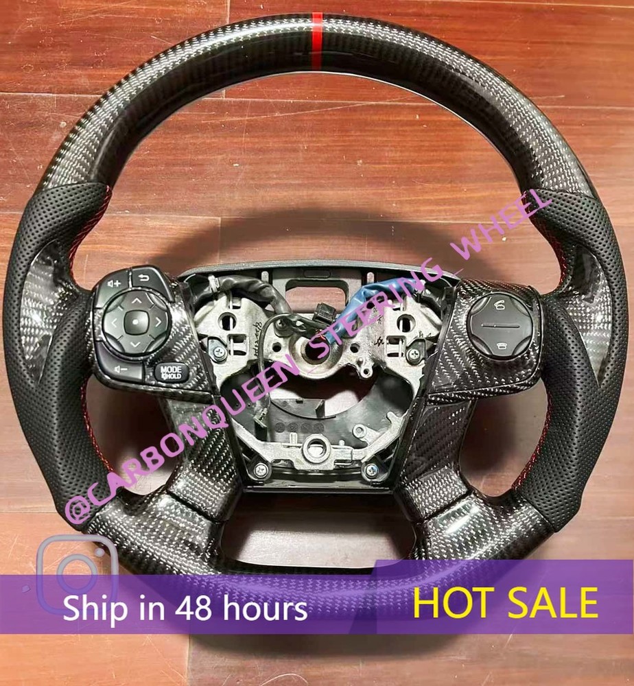 REAL  CARBON FIBER STEERING WHEEL FOR TOYOTA CAMRY 7TH 4 SPOKE 2011-2014+BUTTONS