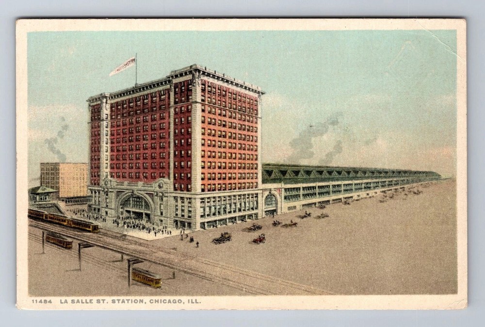 Chicago IL-Illinois, La Salle Street Station, Antique, Vintage Souvenir Postcard