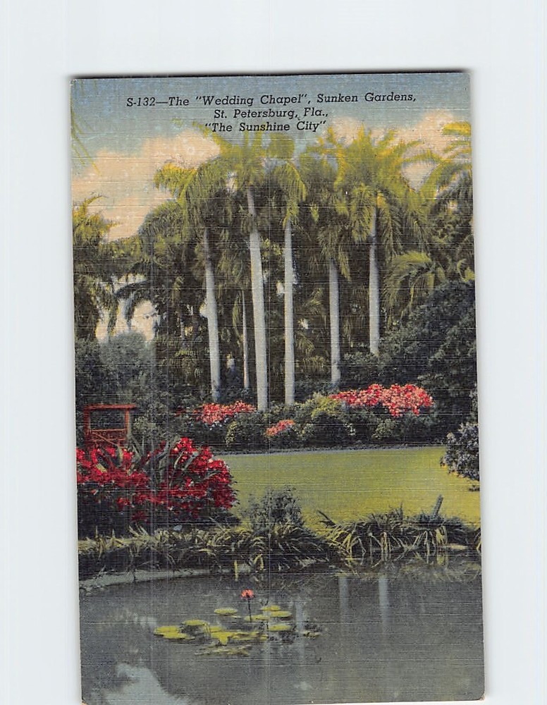 Postcard Wedding Chapel Sunken Gardens St. Petersburg Florida USA